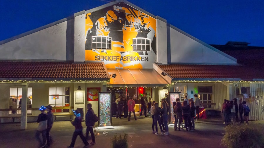 Hovedinngangen av Sekkefabrikken