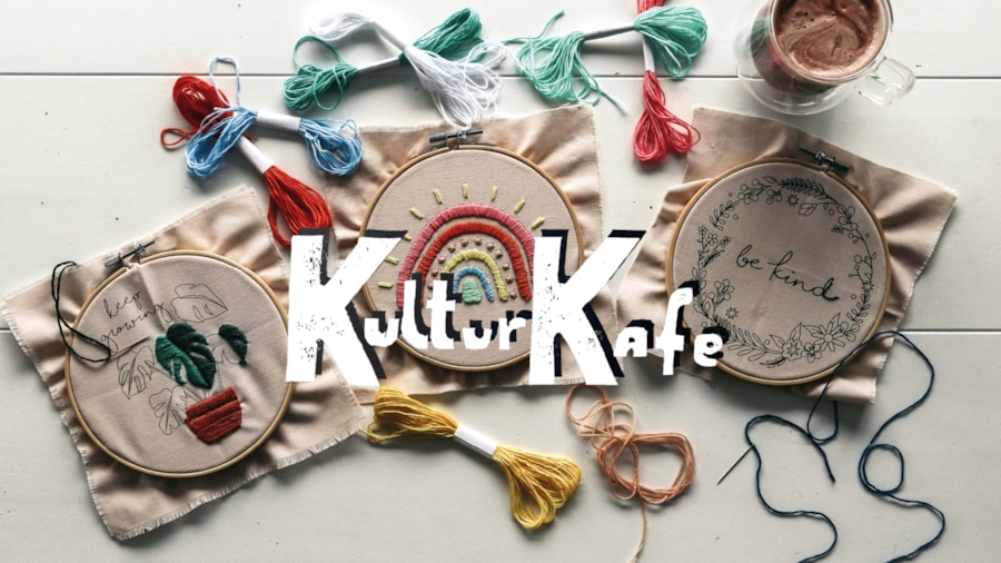 Kulturkafe Logo med brodering bak