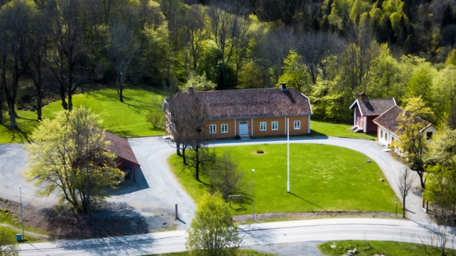 Tor Wilthills akvarell av Heggedal hovedgård