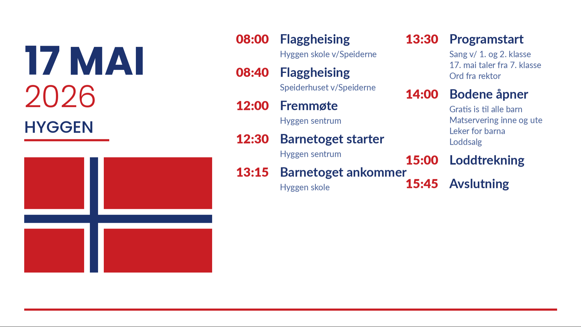 17 Mai Program Hyggen FAU