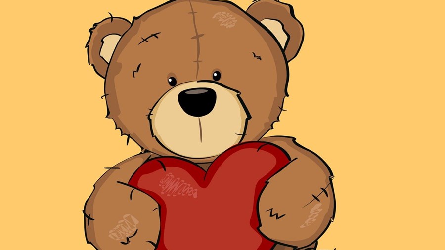 Teddybjørn med hjerte