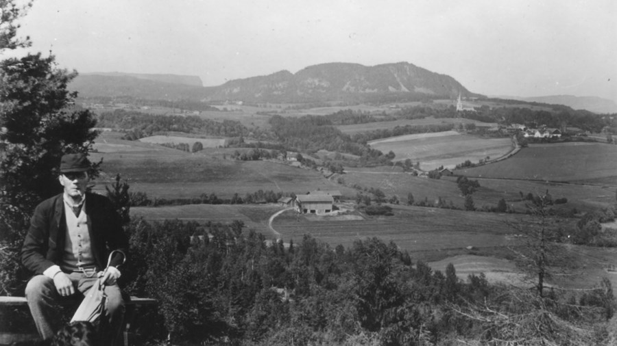 Foto fra Borgenåsen mot Skaugumsåsen 1890 