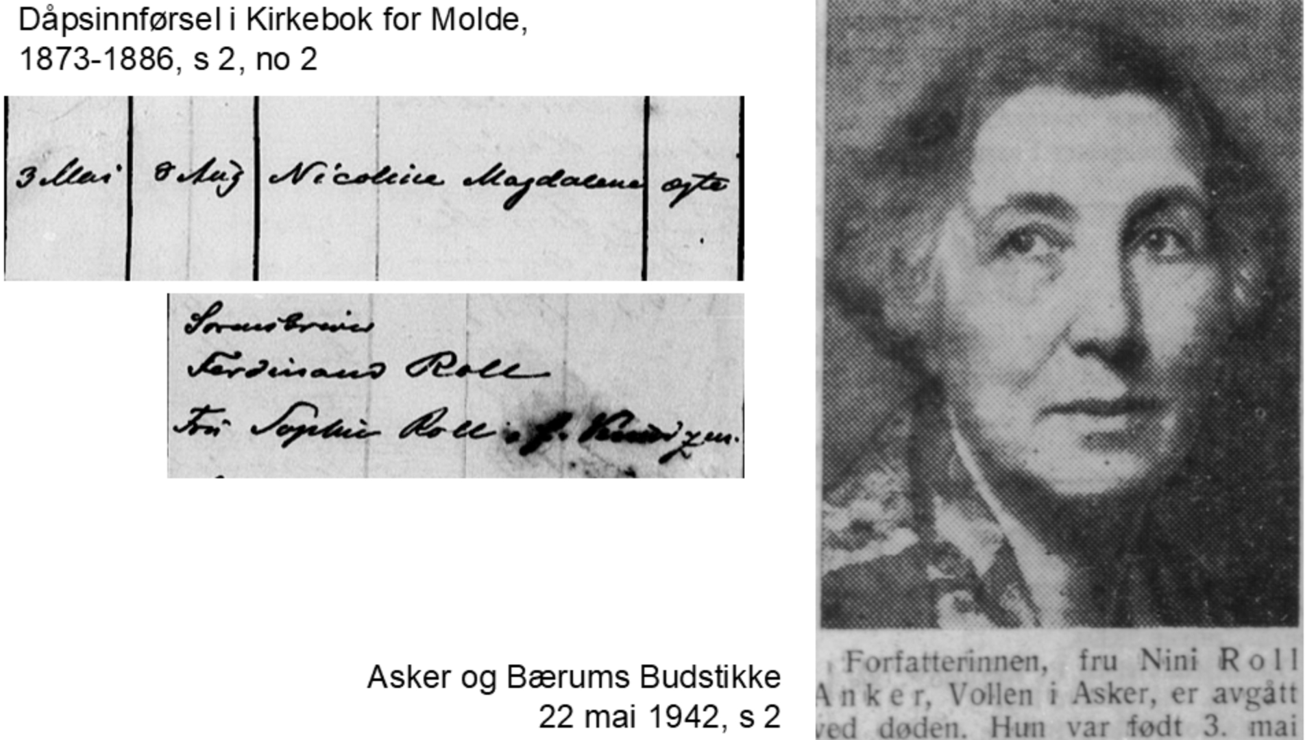 Nini Roll Ankers fødsel og død